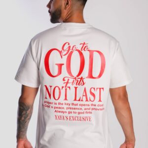 Camiseta Regular Tela Fría Go To God First Not Last
