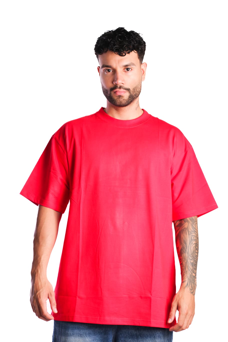 Camiseta Oversize Básica Tela Fría Roja