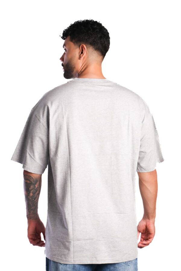Camiseta Oversize Básica Tela Fría Gris Jaspe - Imagen 2