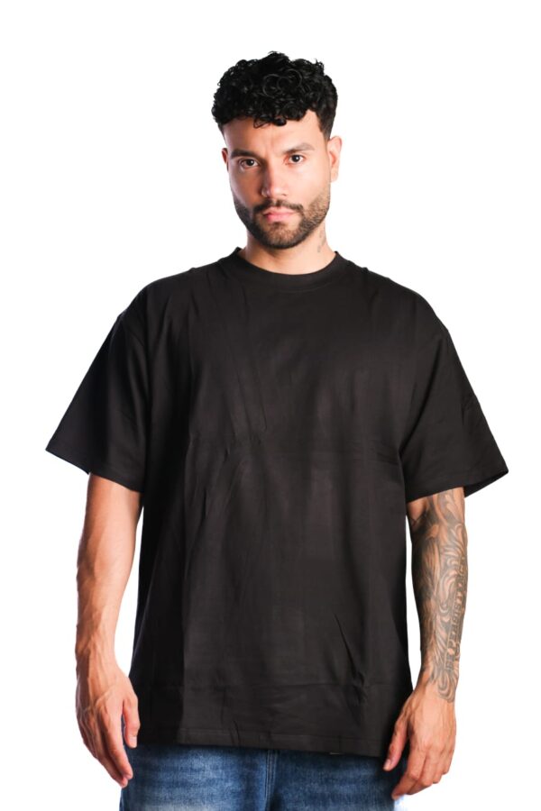 Camiseta Oversize Básica Tela Fría Negra
