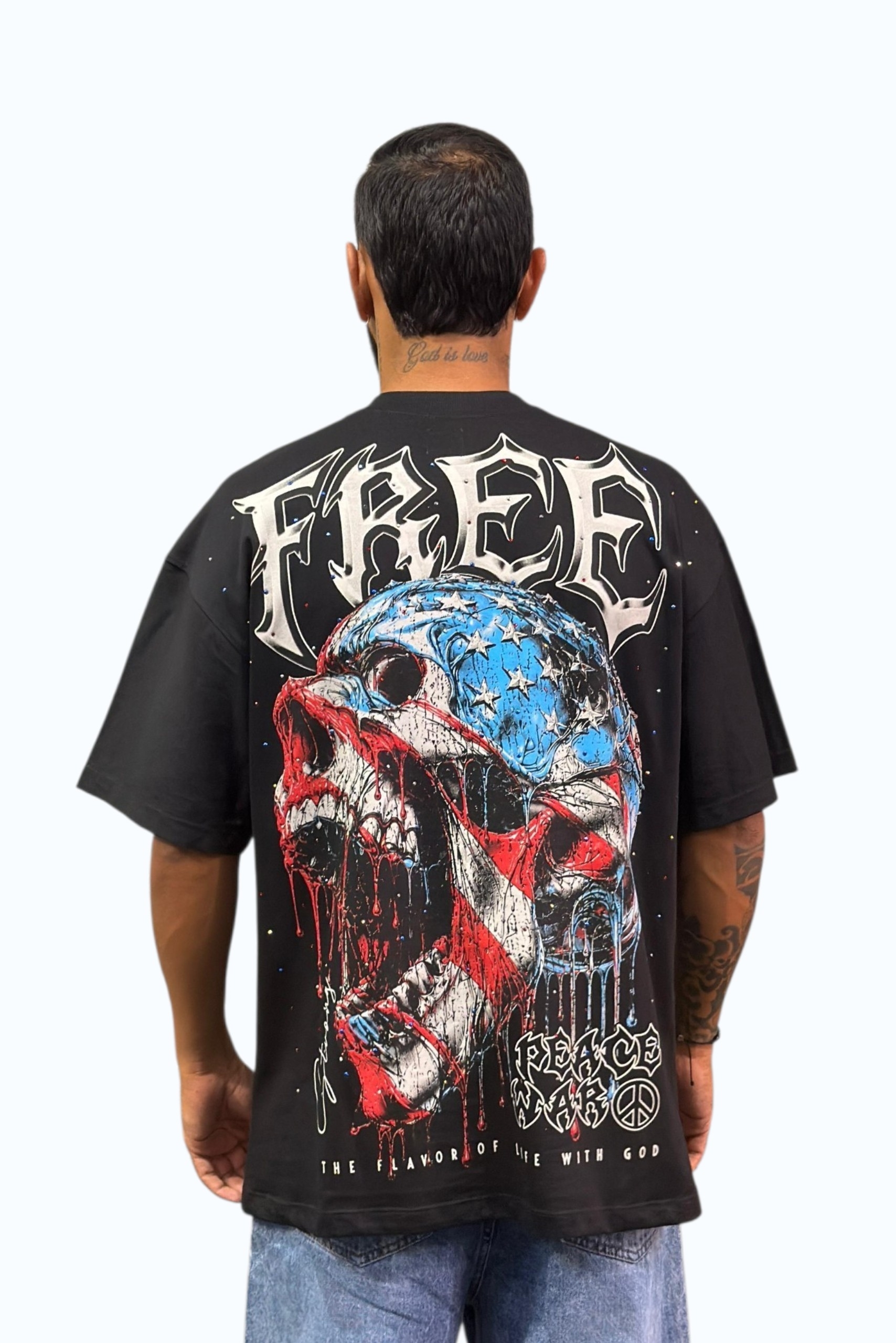 Camiseta Oversize Pedrería Alto Gramaje FREE