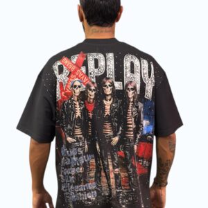 Camiseta Oversize Pedrería Alto Gramaje SKULL