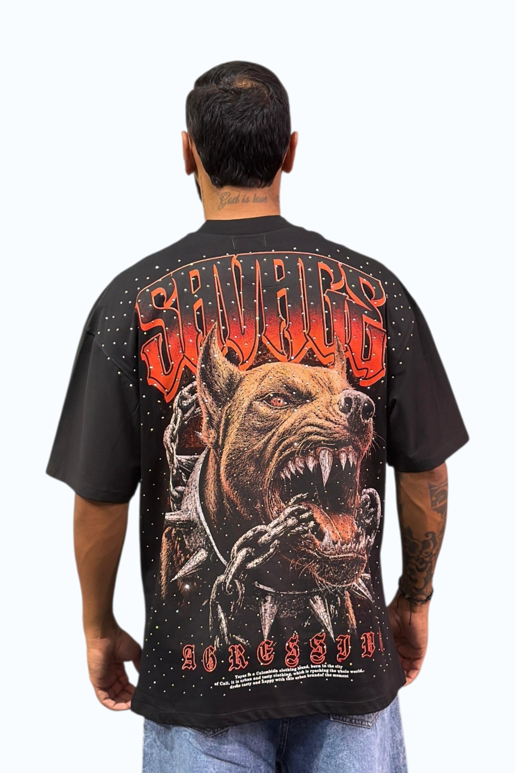 Camiseta Oversize Pedrería Alto Gramaje SAVAGE