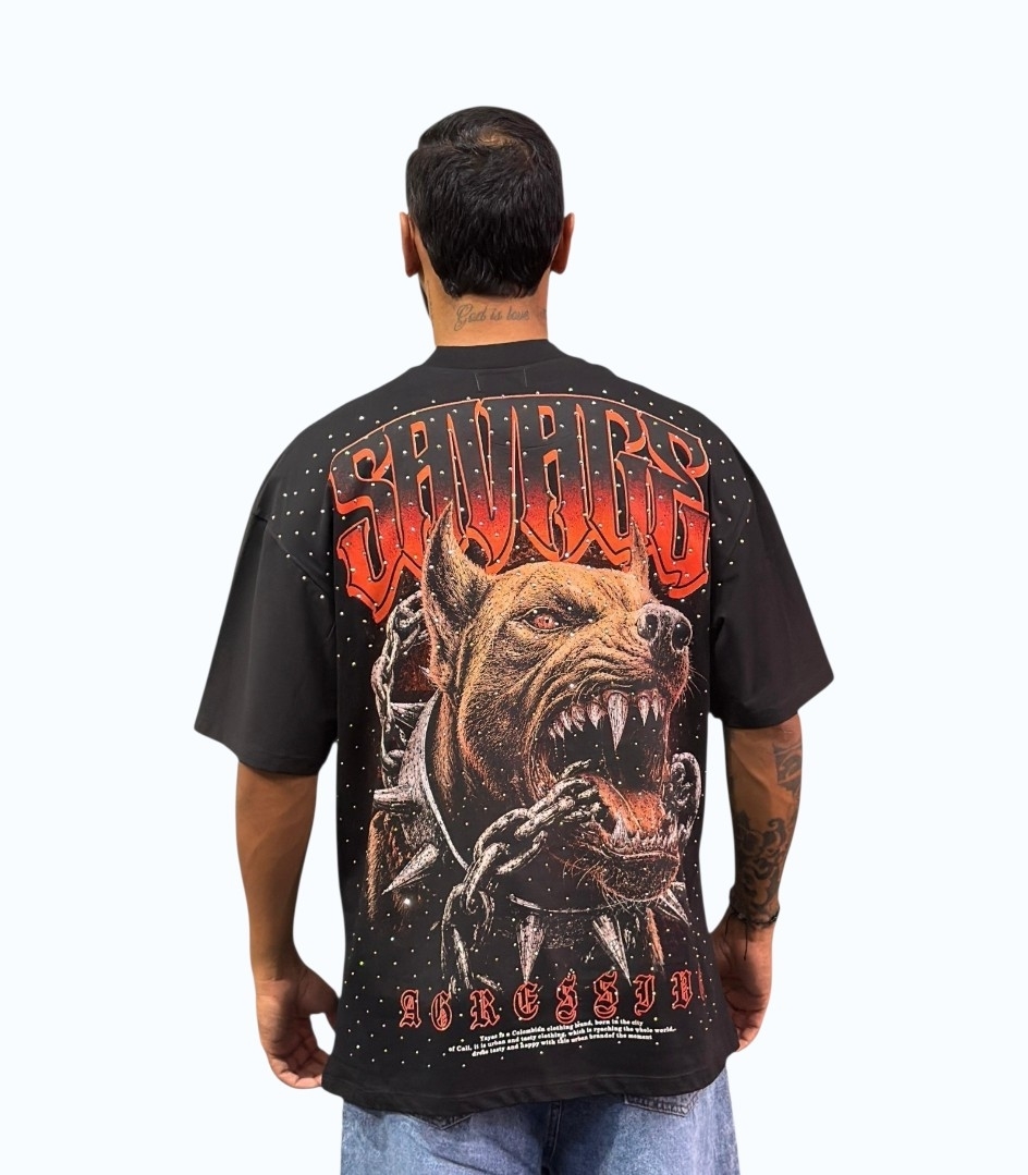 Camiseta Oversize Pedrería Alto Gramaje SAVAGE