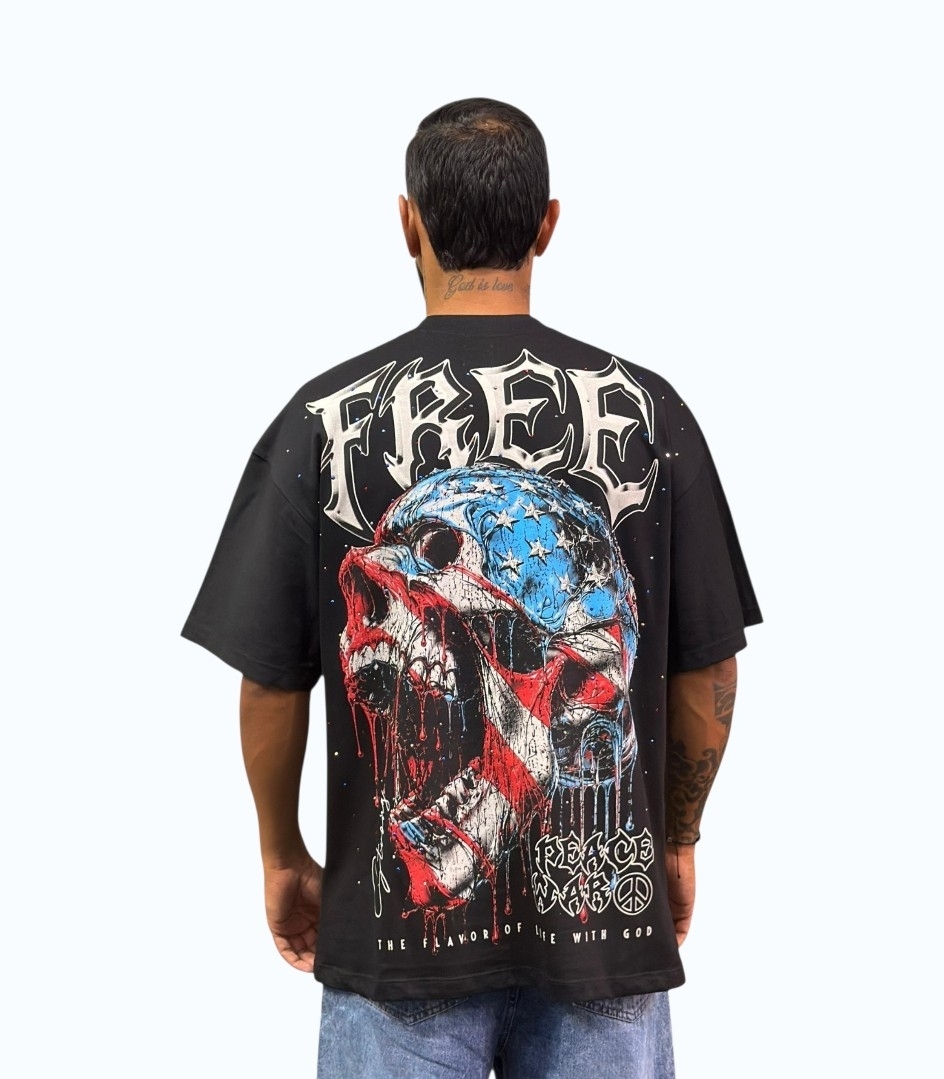 Camiseta Oversize Pedrería Alto Gramaje FREE