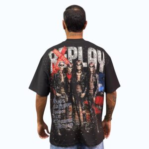 Camiseta Oversize Pedrería Alto Gramaje SKULL