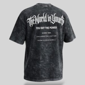 Camiseta Oversize Acidwash The World Is Yours