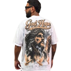 Camiseta Oversize Pedrería Alto Gramaje God Hope