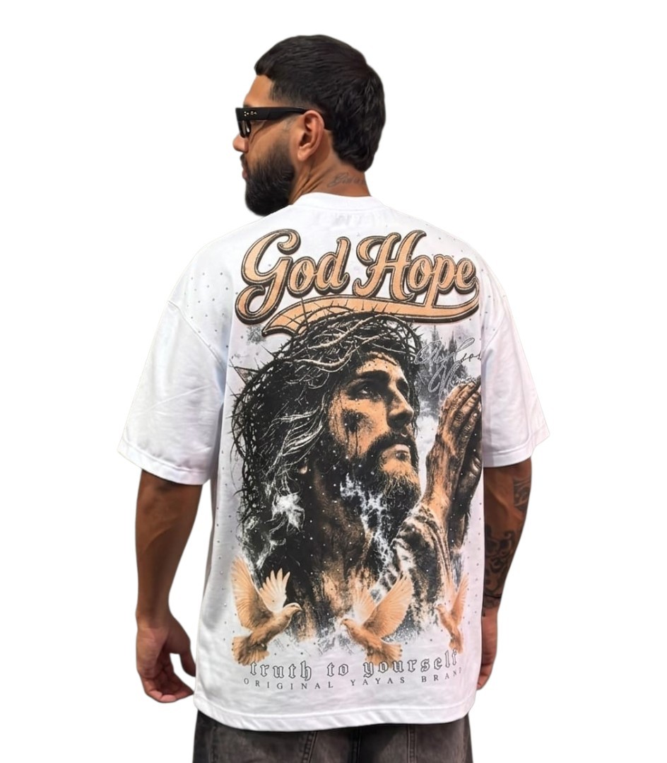 Camiseta Oversize Pedrería Alto Gramaje God Hope - Imagen 2