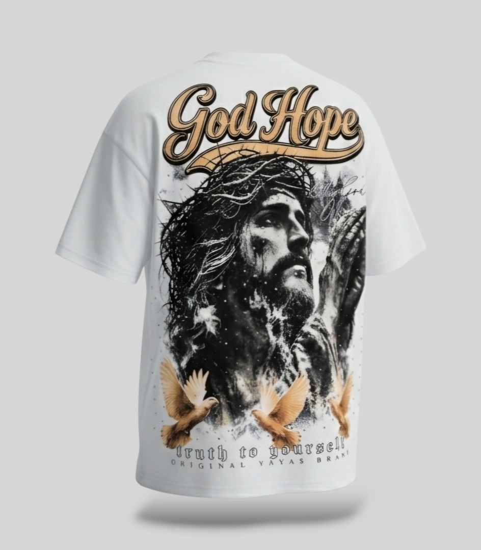 Camiseta Oversize Pedrería Alto Gramaje God Hope