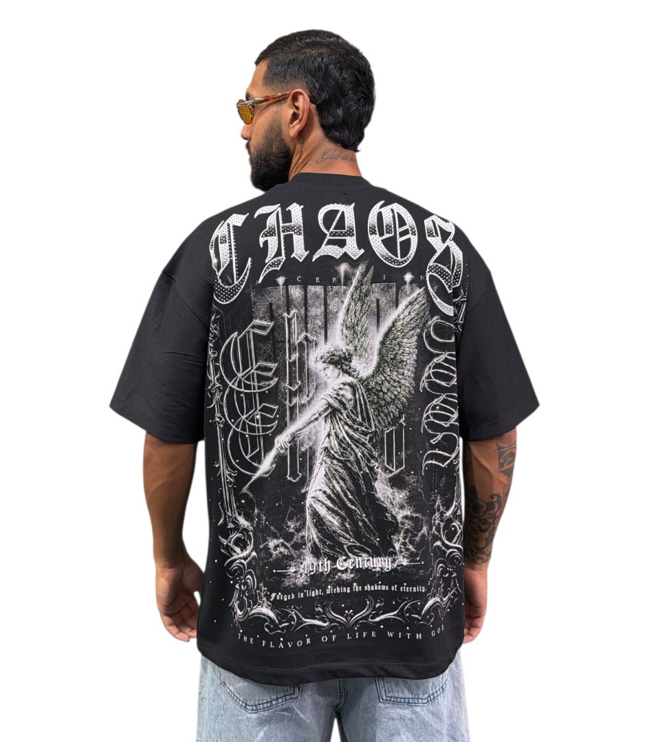 Camiseta Oversize Pedrería Alto Gramaje 250 ✨CHAOS